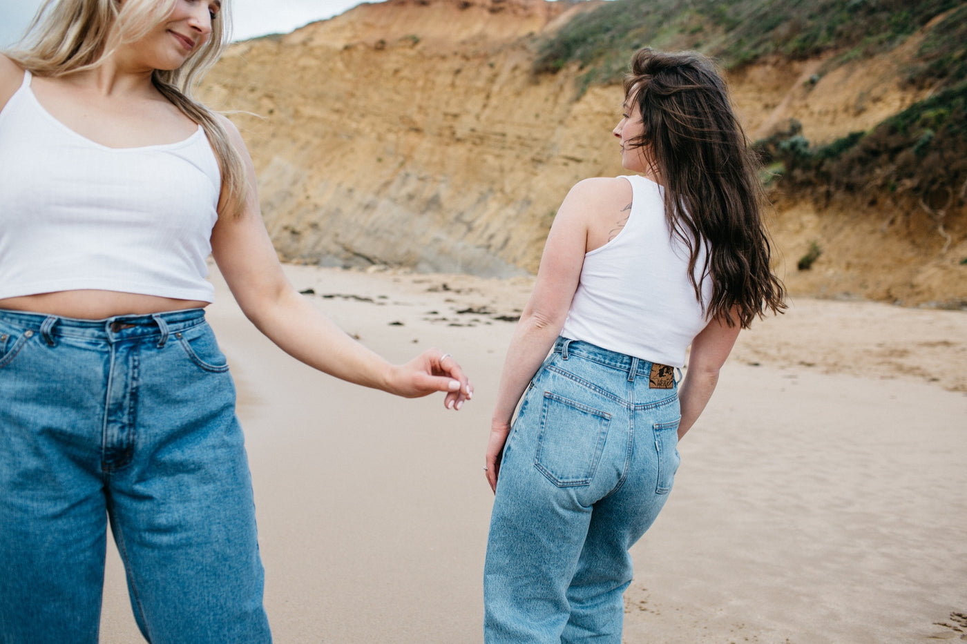 HERA Denim high waisted Freya jeans vintage style with vintage japanese denim for women made for curvy women made in australia coastal style